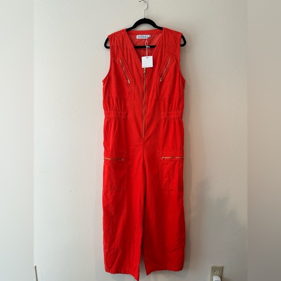 Rachel Antonoff Mickey Hot Orange Jumpsuit - Picture 7 of 12